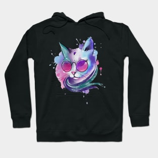 Watercolor cat Hoodie